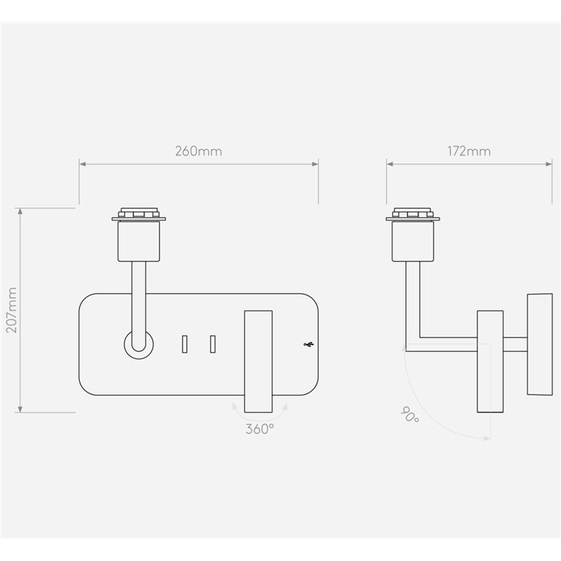 Astro Side by Side USB C | Wall lamp