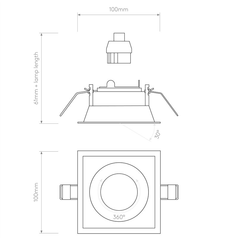 Astro Minima Slimline Square Adjustable Fire-Rated | Recessed spot