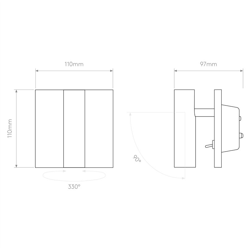 Astro Enna Square Switched LED | Wandlampe