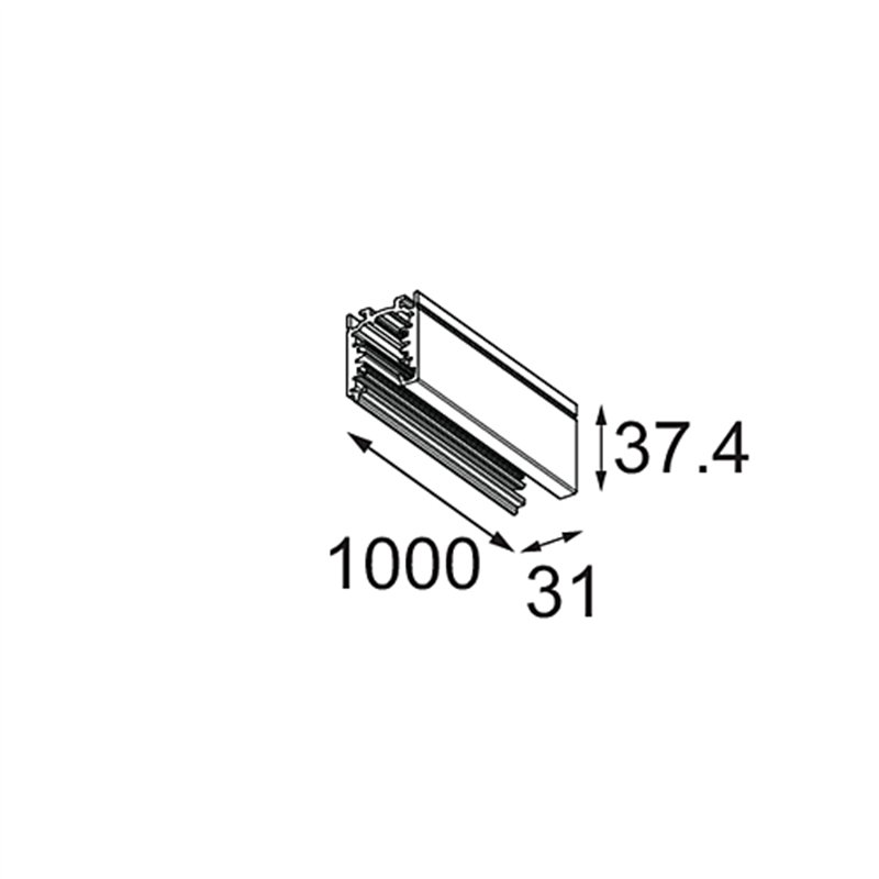 Modular Track 230V Profile Surface 1000