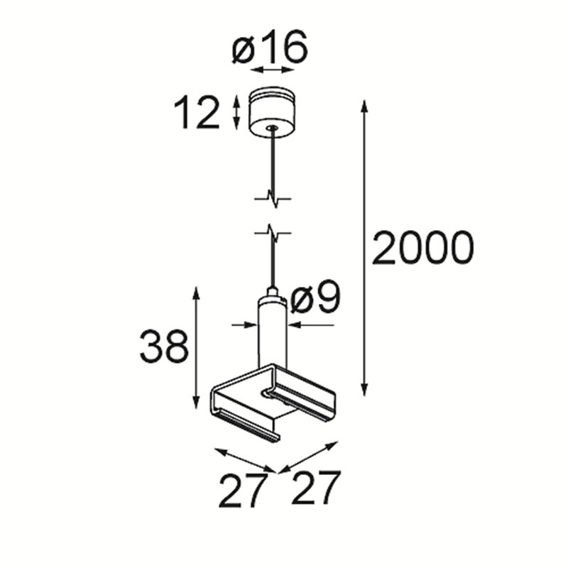 Modular Track 230V Suspension Kit 2000