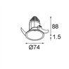 Modular Modest Recessed 74 (Leaf Springs) 1x IP55 LED DE | Recessed spot