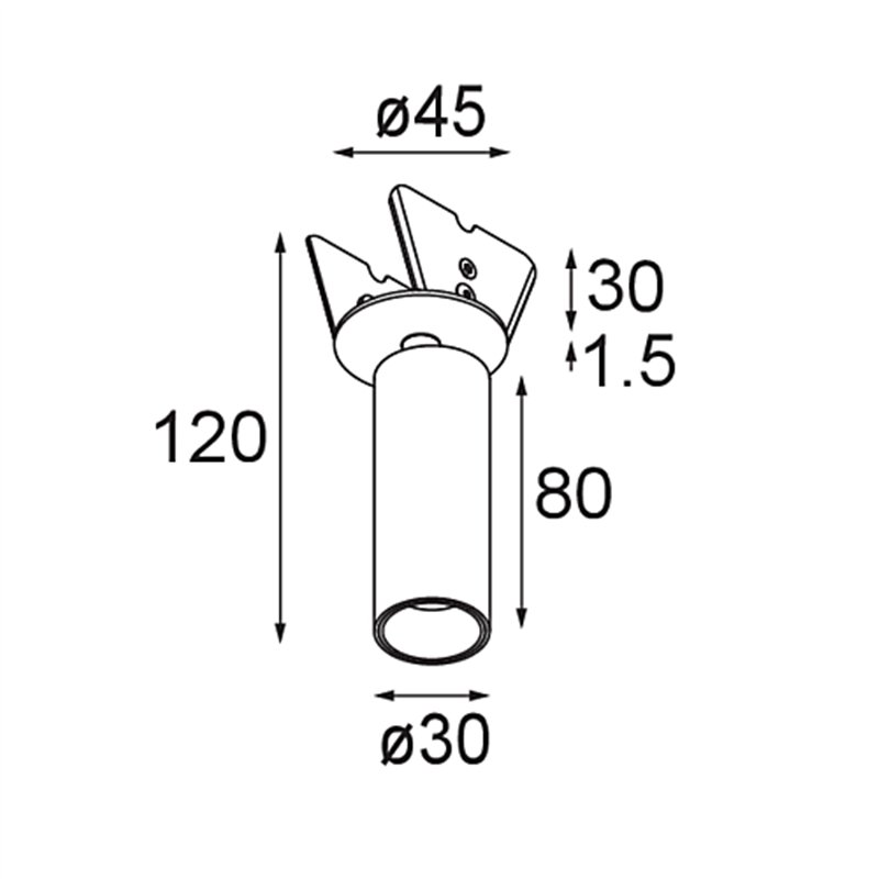 Modular Nyto Semi-Recessed Adjustable 30 1x LED DE | Recessed spot