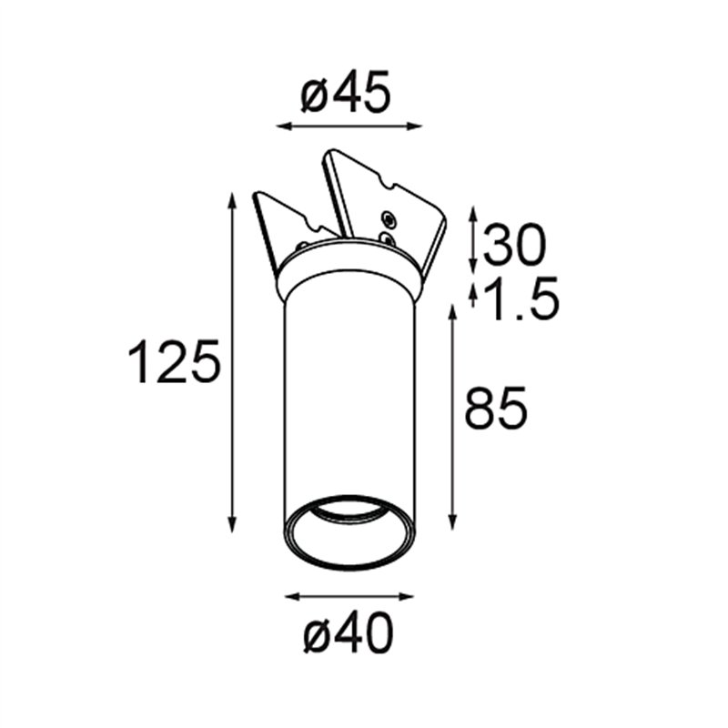 Modular Nyto Semi-Recessed Adjustable 40 1x LED DE | Einbauspot