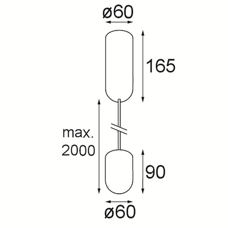 Modular Placebo Suspended Up 60 1x LED DI | Suspension lamp