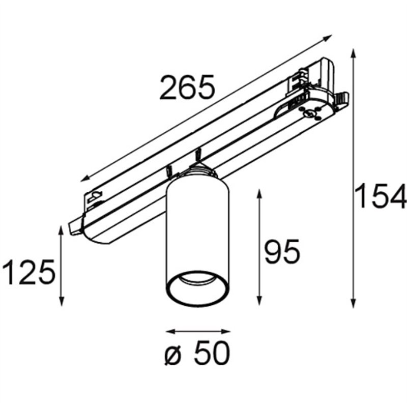 Modular Nyto Track 230V Adjustable 50 1x LED DI | Track lighting fixture