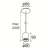 Modular Placebo Suspended Down 60 1x LED DE | Suspension lamp