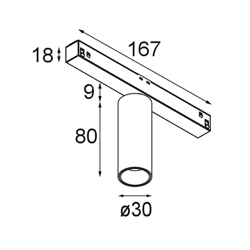 Modular Nyto Track 48V Adjustable 30 1x LED | Schienenbeleuchtung