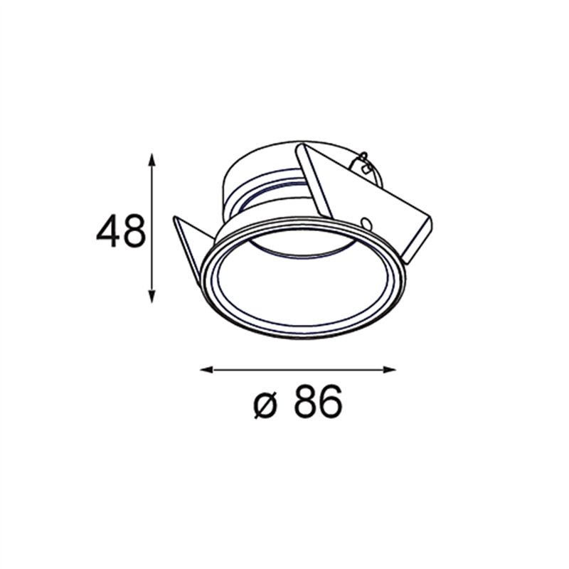Modular Lotis Round Recessed 86 1x IP55 M-LED DE | Recessed spot