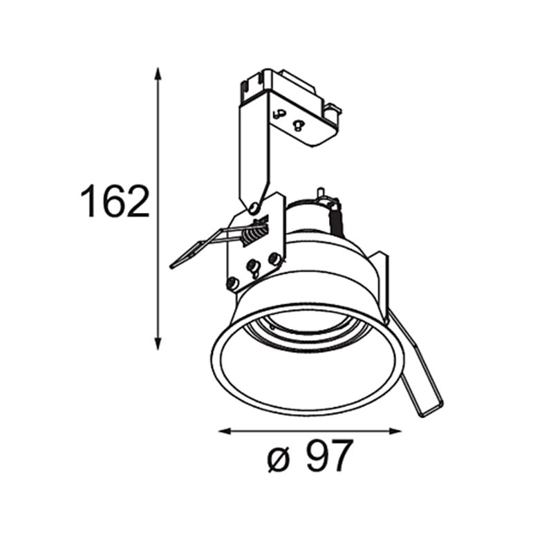 Modular Lotis Round Recessed Adjustable 97 1x GU10 | Recessed spot