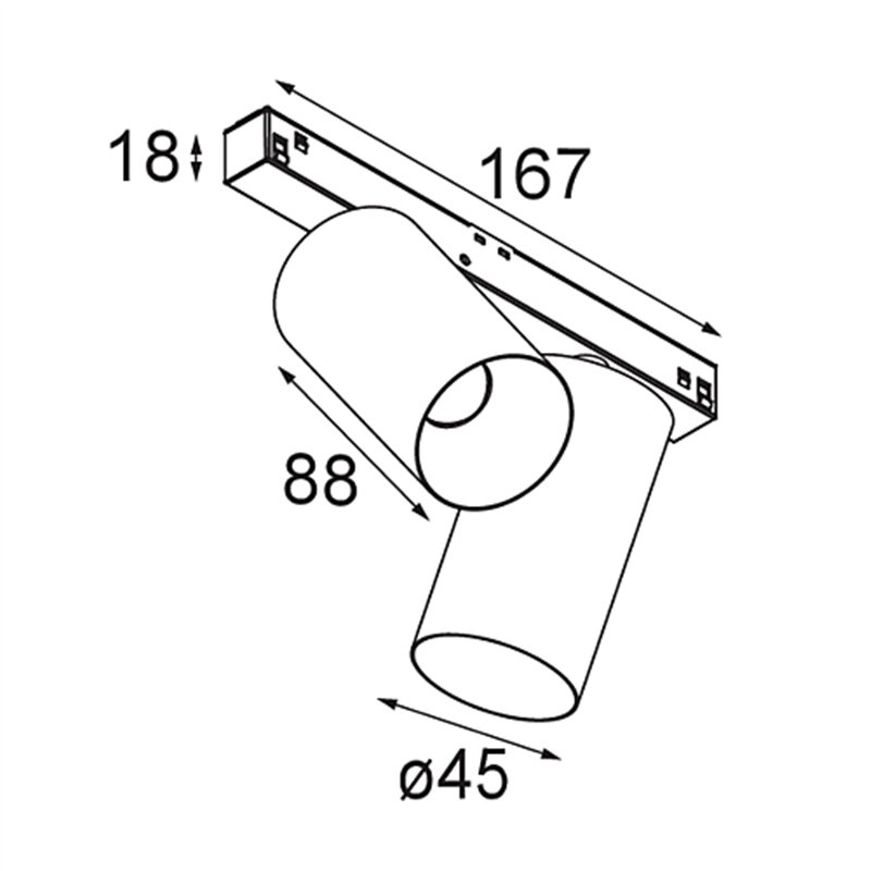 Modular Minude Track 48V Adjustable 45 2x LED | Schienenbeleuchtung