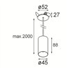 Modular Minude Suspended 45 1x LED DE | Suspension lamp