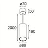 Modular Smart Tube Suspended 82 XL 1x DI 500mA | Suspension lamp