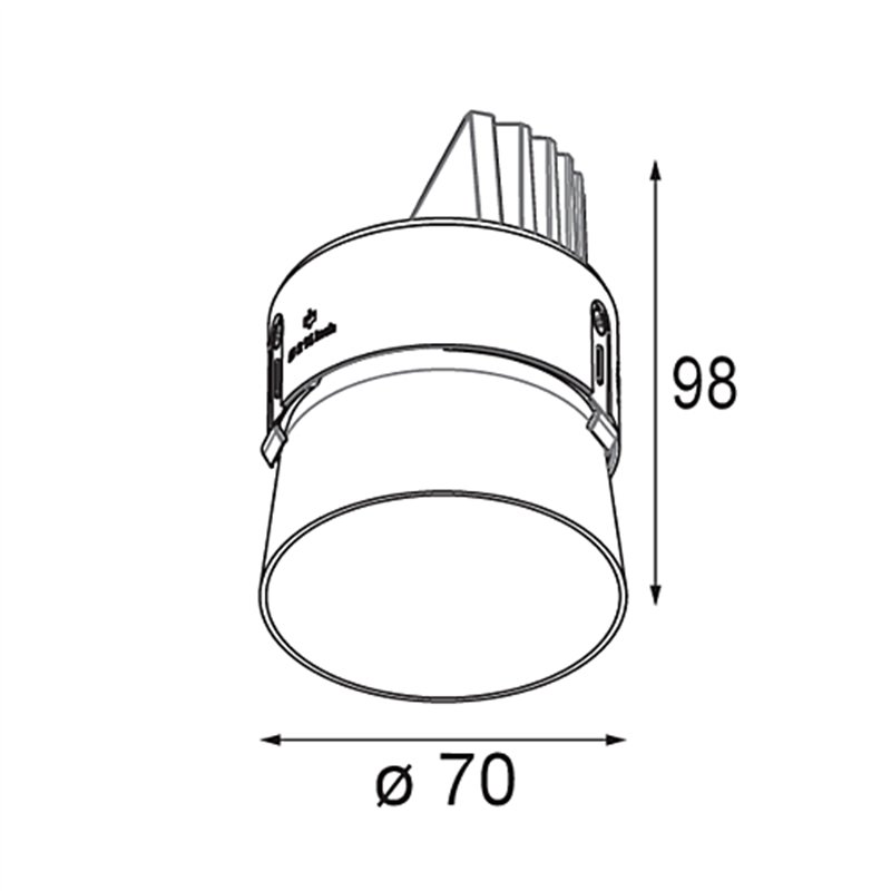 Modular Thimble Recessed Trimless Adjustable 70 1x LED DE | Recessed spot