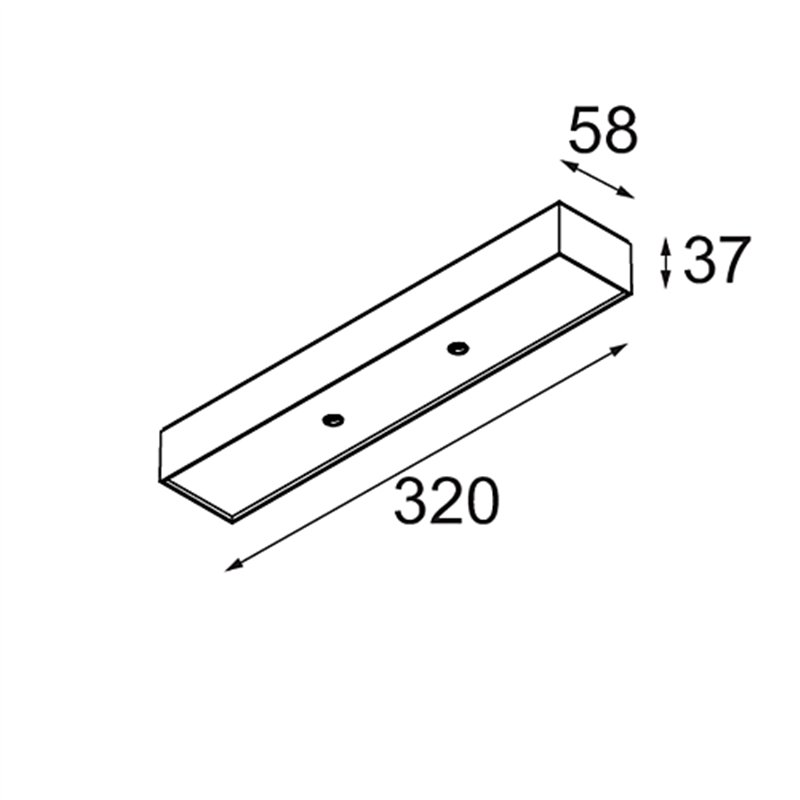 Modular Modupoint Square Surface 320X58 2x Jack DI 500mA | Deckenlampe / Wandlampe