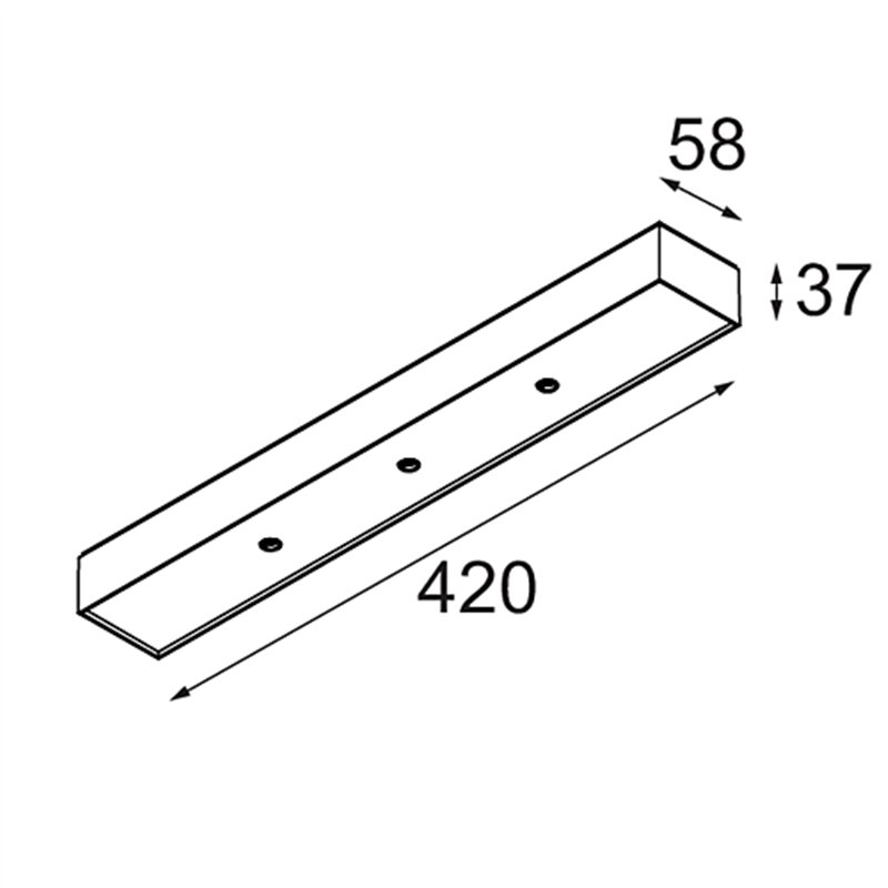 Modular Modupoint Square Surface 420X58 3x Jack 1800-3000K WD DI 350mA | Deckenlampe / Wandlampe