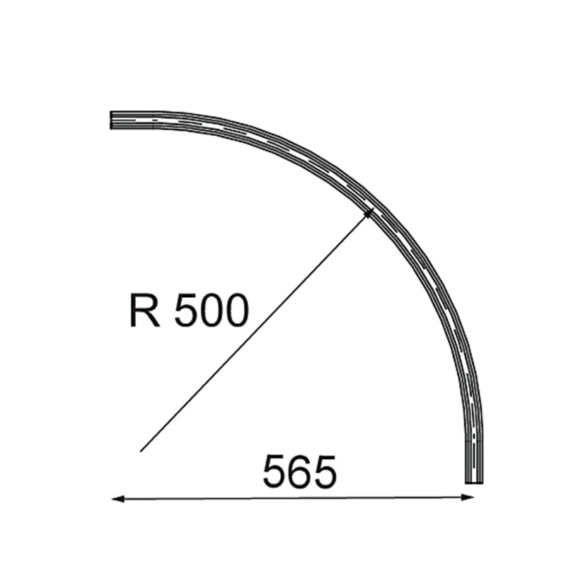 Modular Track 48V Connection Curved 90° Mechanical Outside