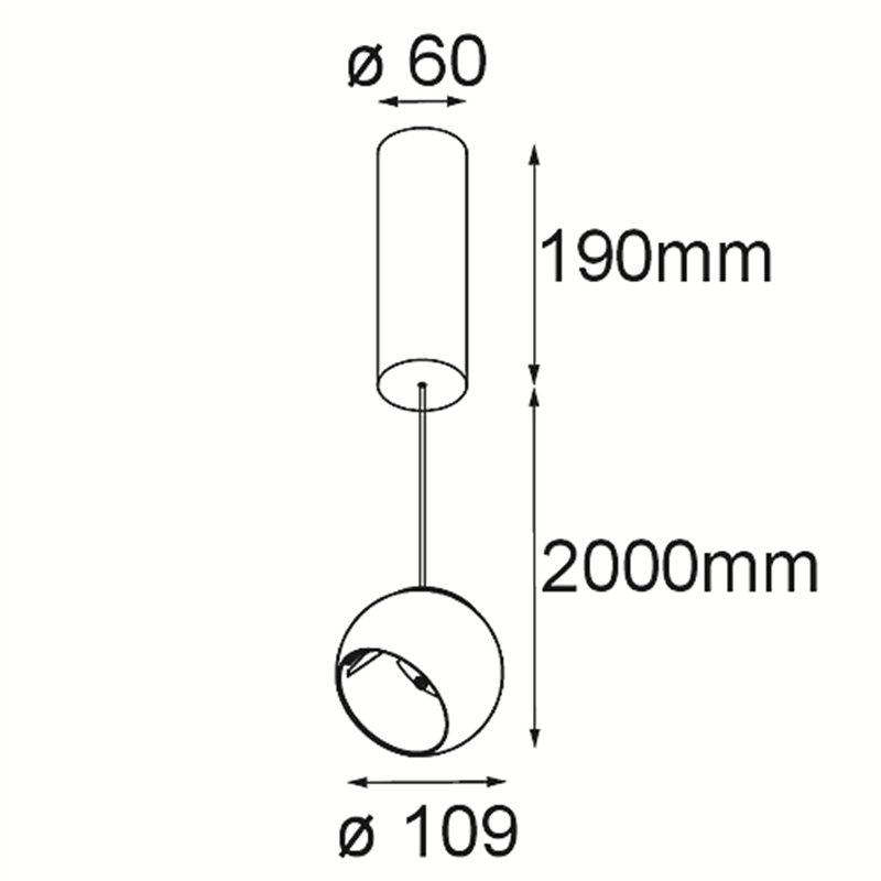 Modular Marbul Suspended Adjustable 109 1x LED DI | Suspension lamp