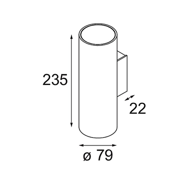 Modular Nude Wall Up/Down 79 2x IP55 LED DI | Wall lamp