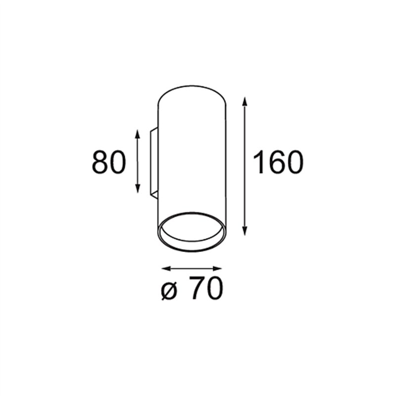 Modular Nude Wall 70 1x LED PAR20 E27 | Wall lamp