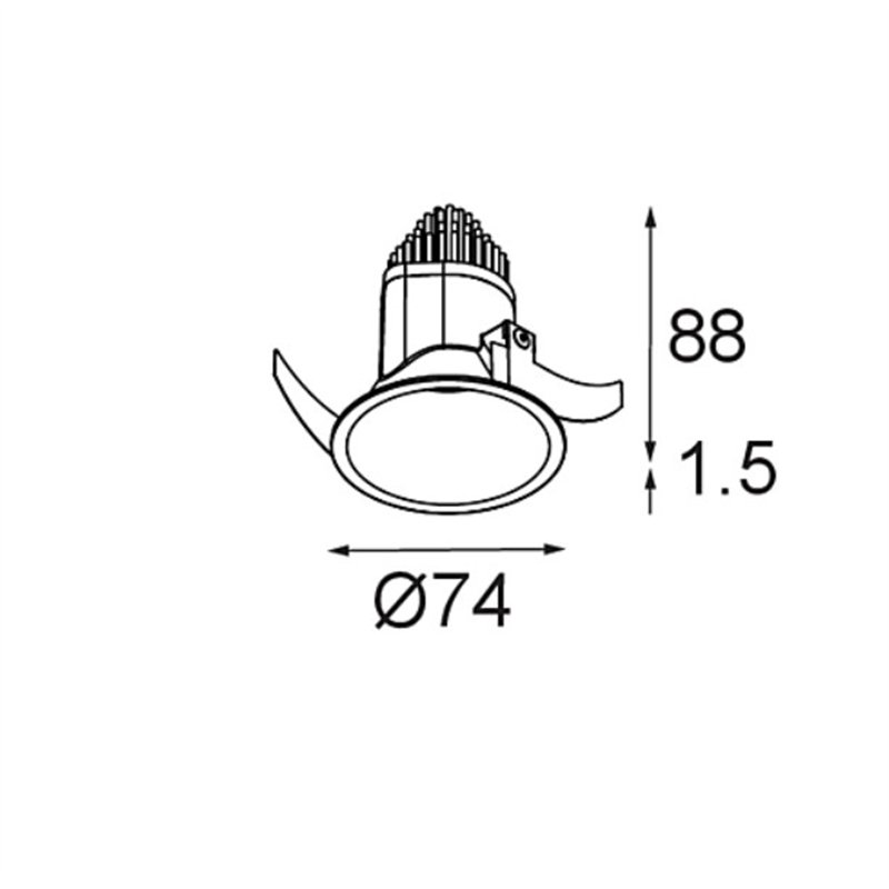 Modular Modest Recessed 74 (Leaf Springs) 1x IP55 LED DE | Einbauspot