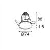 Modular Modest Recessed 74 (Leaf Springs) 1x IP55 LED DE | Recessed spot