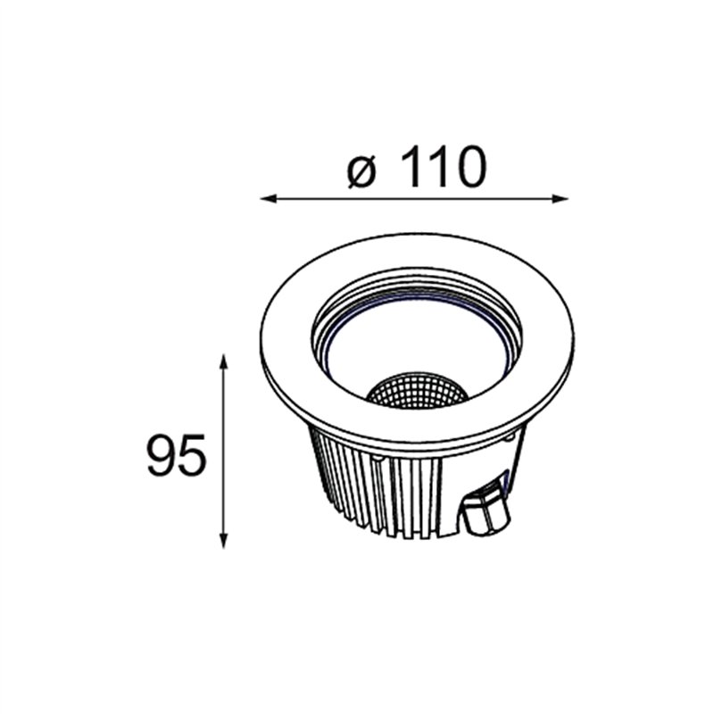 Modular Hipy Round Antiglare Floor Recessed Up 110 1x IP67 LED DE | Floor lamp