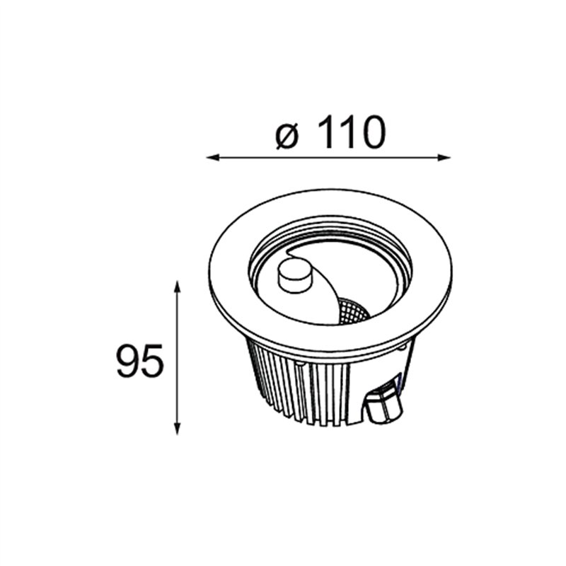 Modular Hipy Round Asy Floor Recessed Up Adjustable 110 1x IP67 LED DE | Floor lamp