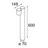 Modular Lowieze Floor 70 High 1x IP54 LED DI | Garden lamp