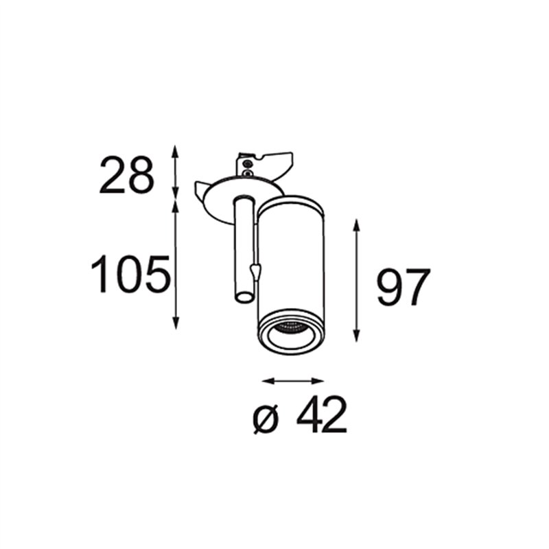 Modular Medard Semi-Recessed Adjustable 42 1x LED DE | Einbauspot