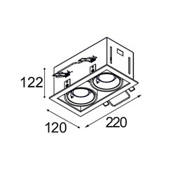 Modular Mini-Multiple Recessed Adjustable GU10 2x | Einbauspot