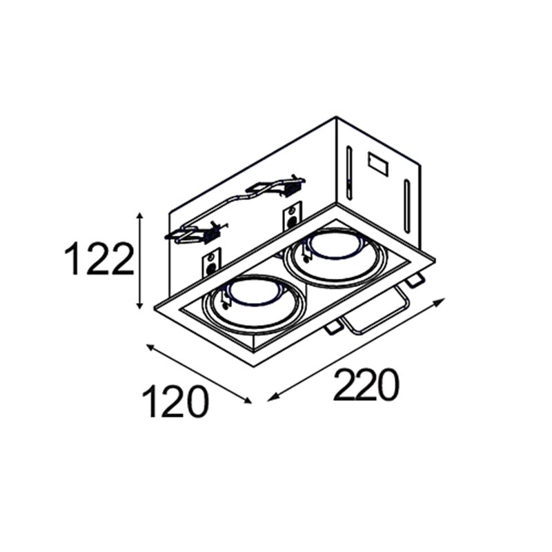 Modular Mini-Multiple Recessed Adjustable GU10 2x | Recessed spot