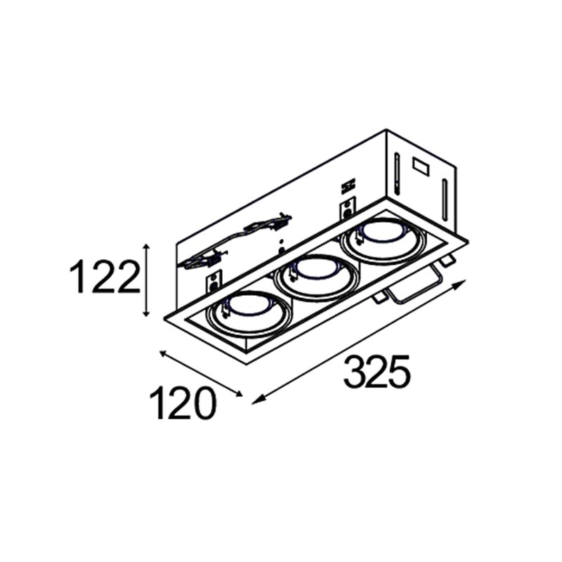 Modular Mini-Multiple Recessed Adjustable GU10 3x | Recessed spot