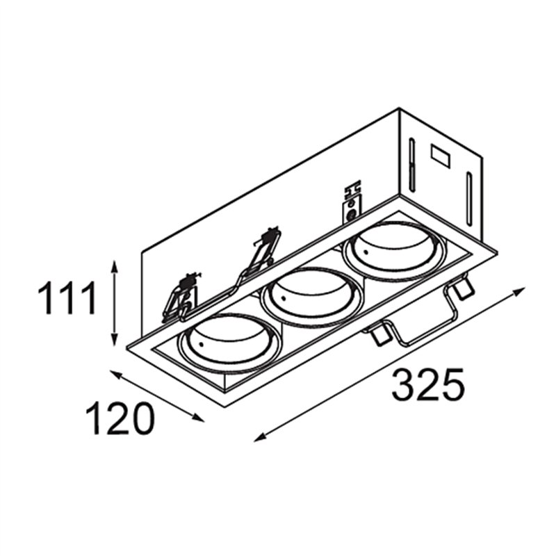 Modular Mini-Multiple Recessed Adjustable M-LED 3x DE | Recessed spot