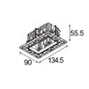 Modular Qbini Frame Recessed Trimless 2x | Recessed spot