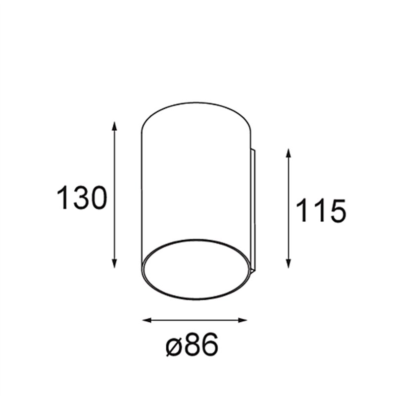 Modular Smart Tube Wall 82 L 1x DE | Wall lamp