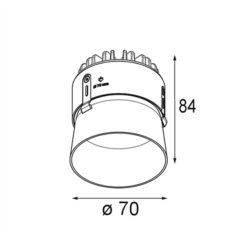 Modular Thimble Recessed Trimless 70 1x IP55 LED DE | Recessed spot
