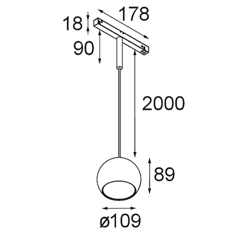 Modular Marbul Track 48V Suspended 109 1x LED | Track lighting fixture fixture