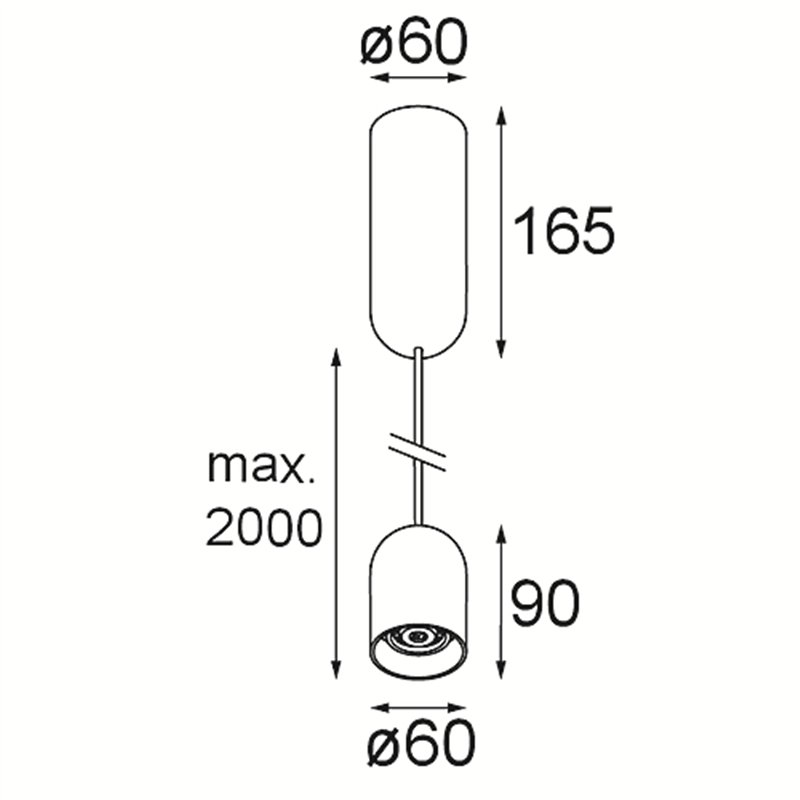 Modular Placebo Suspended Down 60 1x LED DI | Suspension lamp