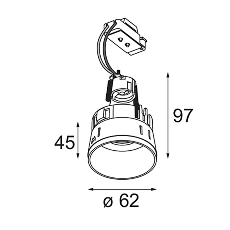 Modular Tetrix Straight Recessed 62 1x LED GU10 | Recessed spot