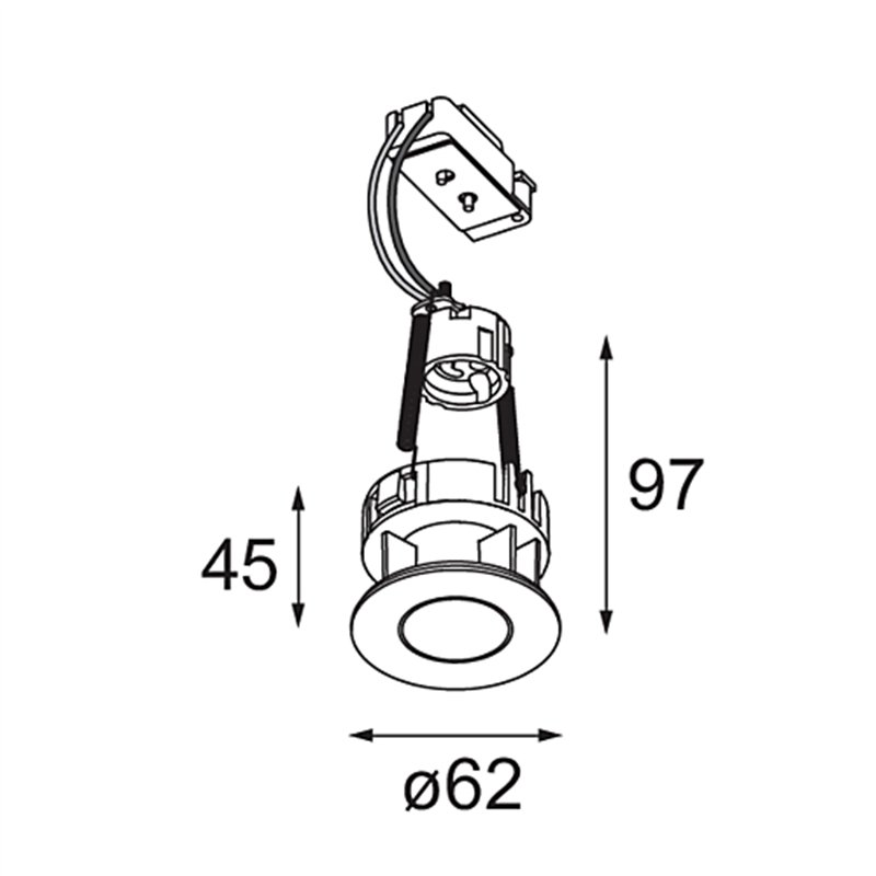 Modular Tetrix Pinhole Recessed 62 1x LED GU10 | Recessed spot