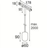 Modular Placebo Track 48V Suspended Up 60 1x LED | Track lighting fixture fixture