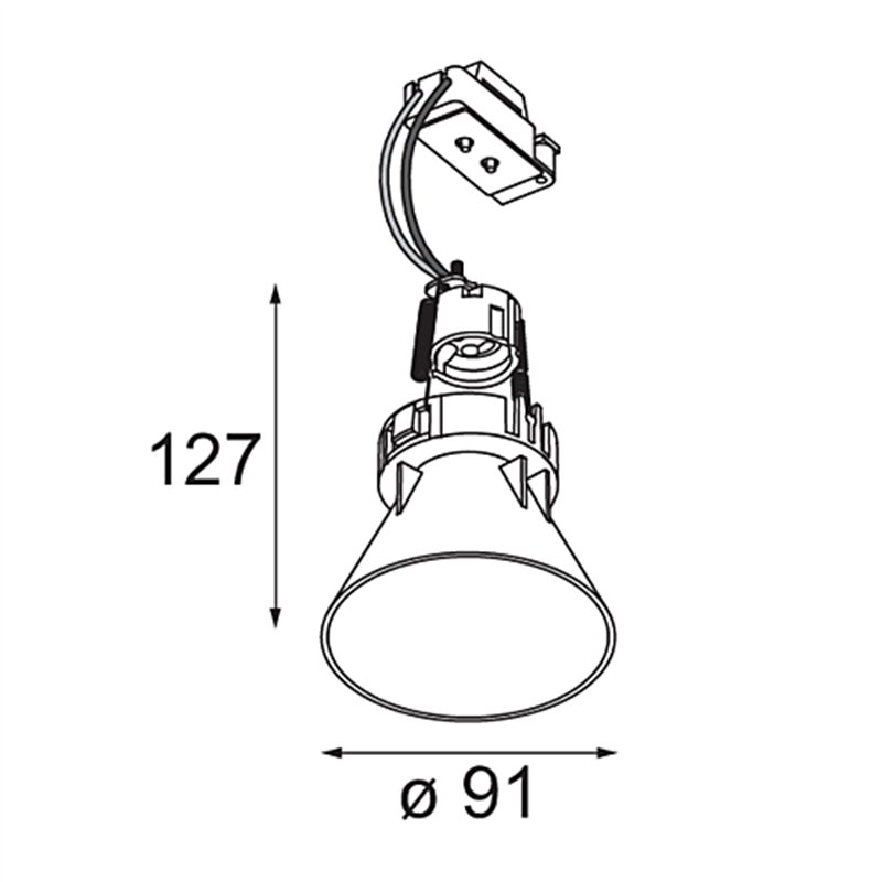 Modular Tetrix Cone Recessed 90 1x LED GU10 | Recessed spot
