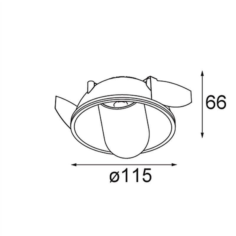 Modular Hollow Recessed Trimless Adjustable 115 1x LED DE | Recessed spot