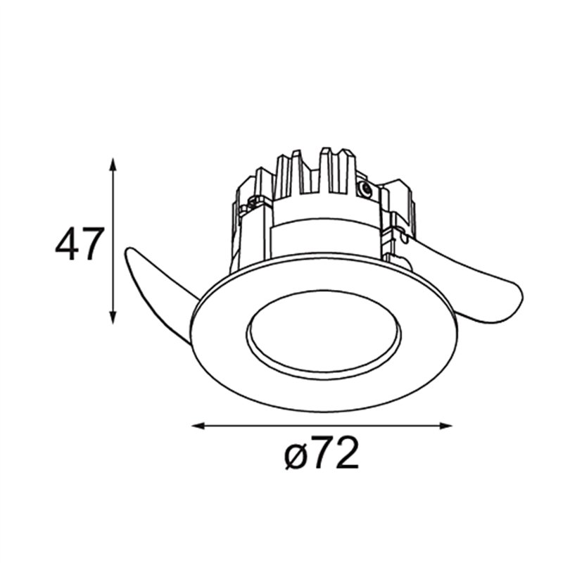 Modular K 72 Recessed 72 1x IP55 LED RD | Recessed spot