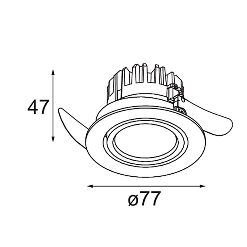 Modular K 77 Recessed Adjustable 77 1x LED RD | Recessed spot