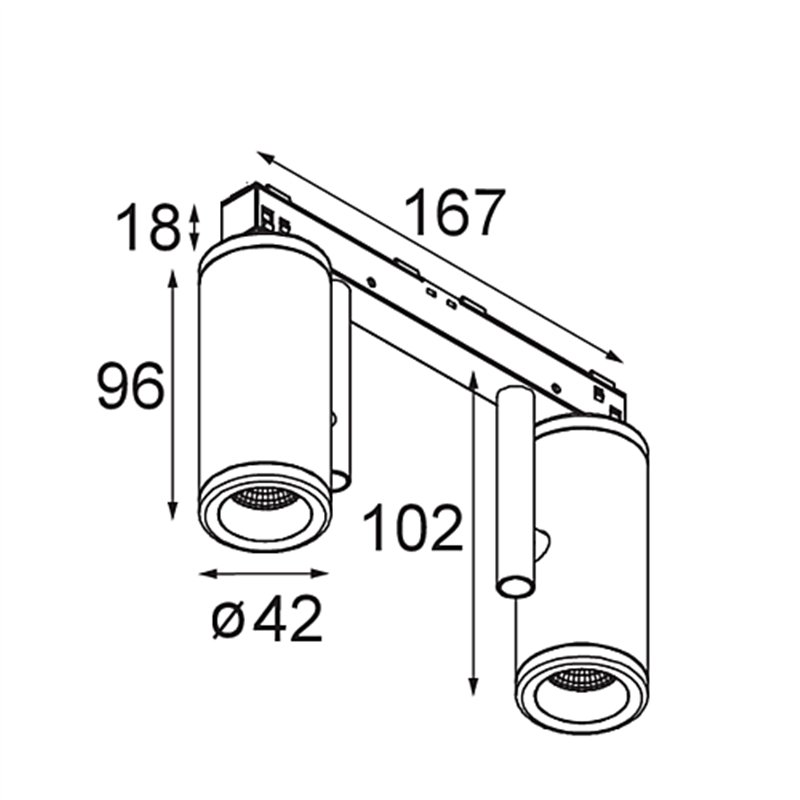 Modular Medard Track 48V Adjustable 42 2x LED | Track lighting fixture fixture