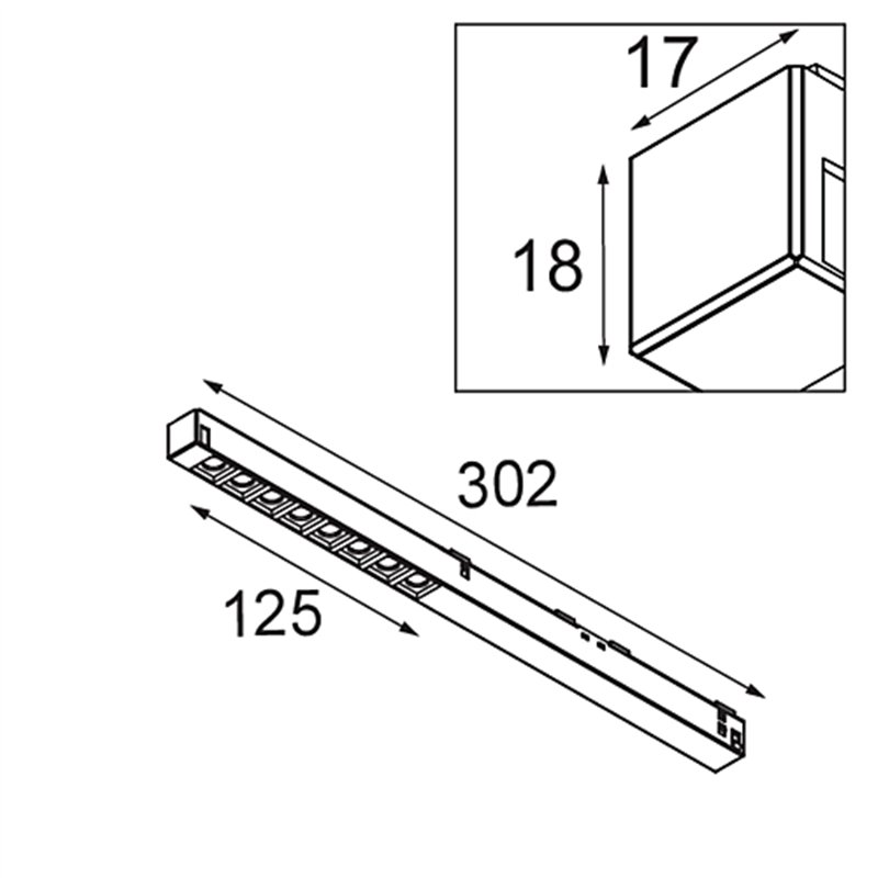 Modular Pista Linear Spots Track 48V 302 1x LED | Schienenbeleuchtung
