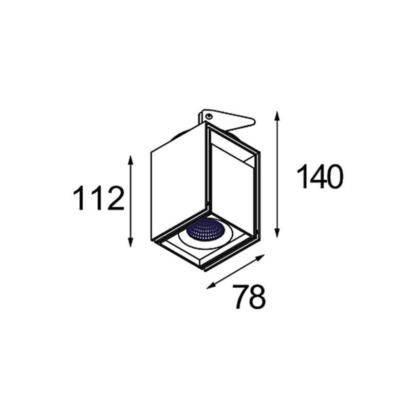 Modular Rektor Semi-Recessed Adjustable 78x78 1x LED DE | Einbauspot