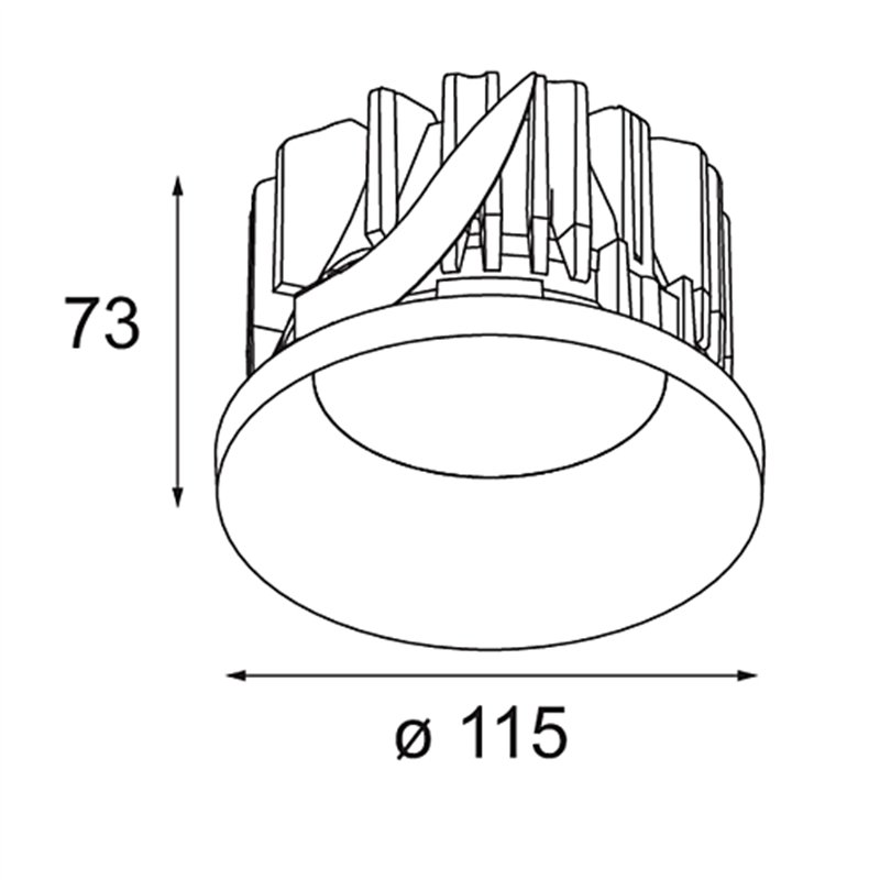 Modular Smart Kup Recessed 115 1x IP54 Diffuse LED DE | Recessed spot